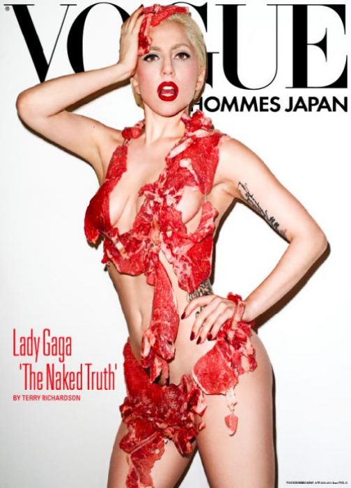 Cover Me: Lady Gaga Does Vogue Cover Covered In  Raw Meat